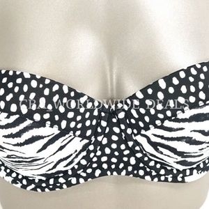 Victoria's Secret Pebble Dot & Zebra Flirt Bandeau Swim Top